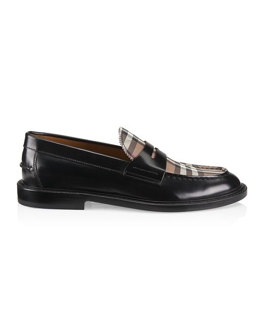 Burberry Croftwood Check Leather Loafers