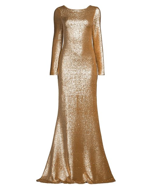 Donna Karan Sequined Flare Column Gown