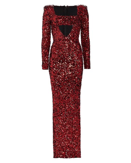 Michael Costello Collection Charleston Cut-Out Sequined Gown