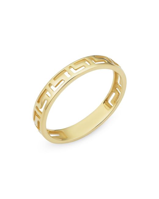Oradina 14K Solid Gold Greek Key Band Ring