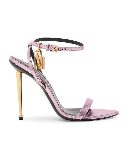 Tom Ford Naked 105 Lizard Embossed Leather Point-Toe Ankle-Strap Sandals