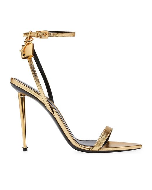 Tom Ford Naked 105 Metallic Point-Toe Ankle-Strap Sandals