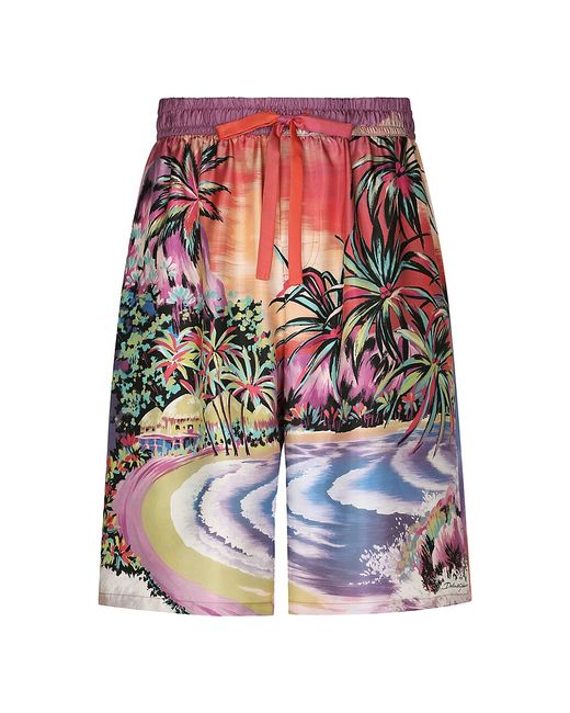 Dolce & Gabbana Hawaii Printed Drawstring Shorts