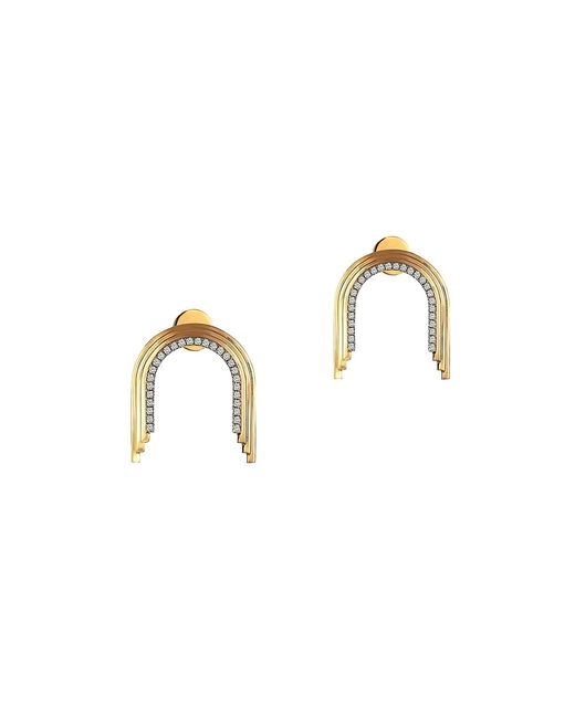 Her Story Arches 14K-Gold-Plated 0.15 TCW Diamonds Earrings