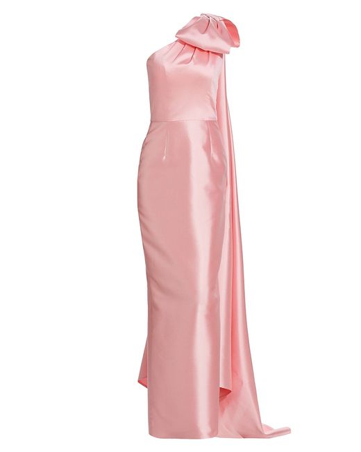 Alexia María Alexandra Wool Column Gown With Removable Cape