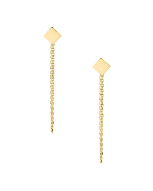 Oradina 14K Solid Gold Draped in Square Earrings