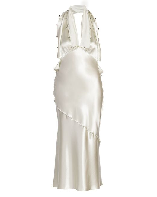 Bottega Veneta Bead-Embellished Halterneck Dress