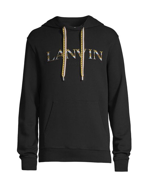 Lanvin Curb Logo Embroidered Hoodie Sweatshirt