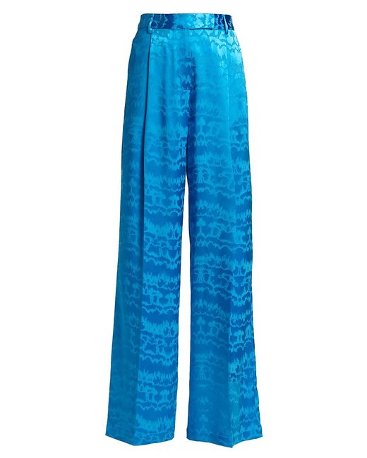 Christopher John Rogers High-Waisted Wide-Leg Pleated Trousers