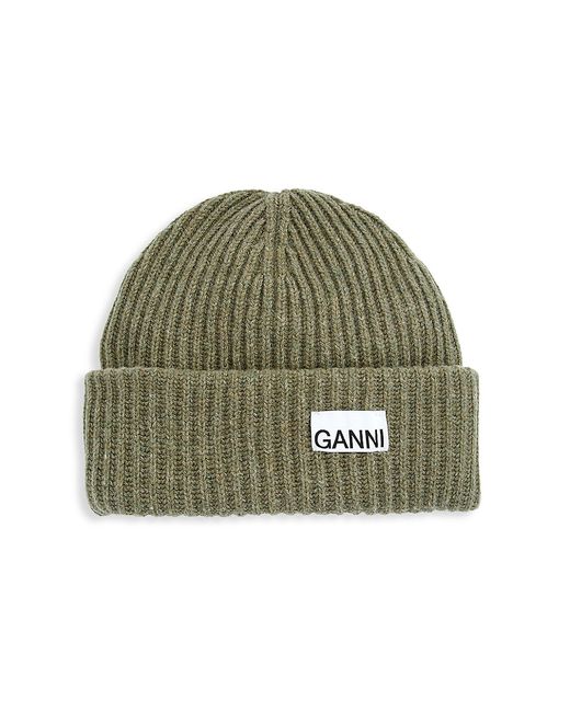 Ganni Structured Rib-Knit Beanie