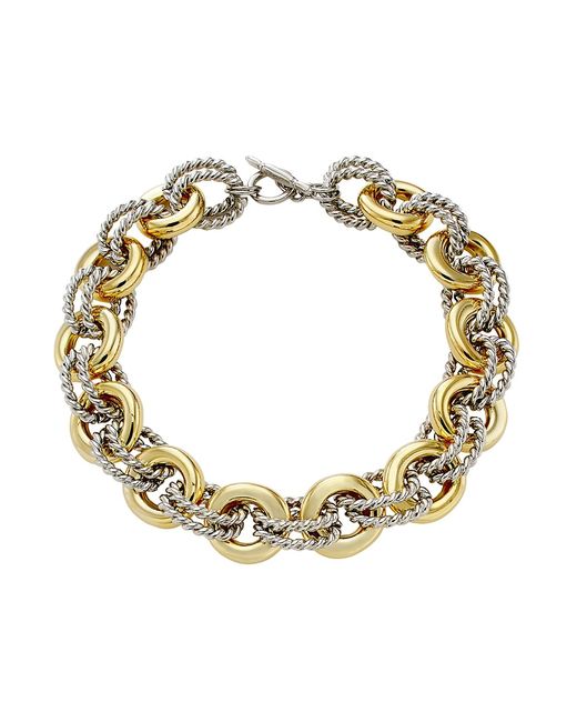 Kenneth Jay Lane Two-Tone Chain Necklace