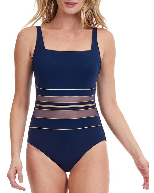 Gottex Swimwear Onyx Stripe One-Piece Swimsuit