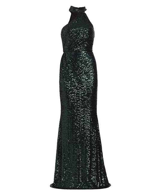 Badgley Mischka Sequin Asymmetric Mermaid Gown