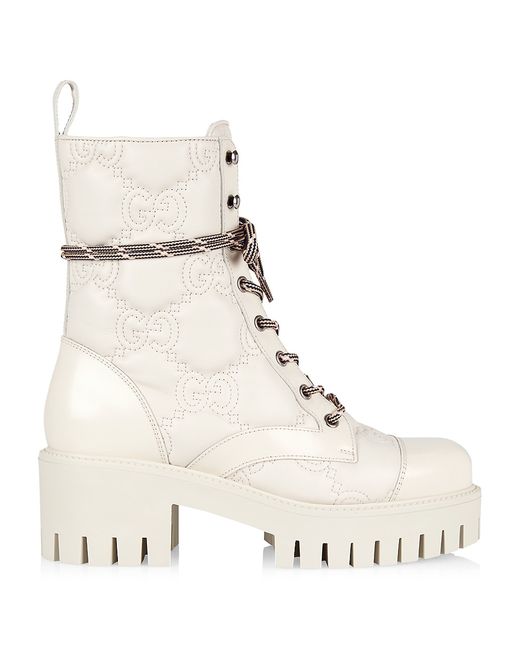 Gucci Quilted-Logo Combat Boots
