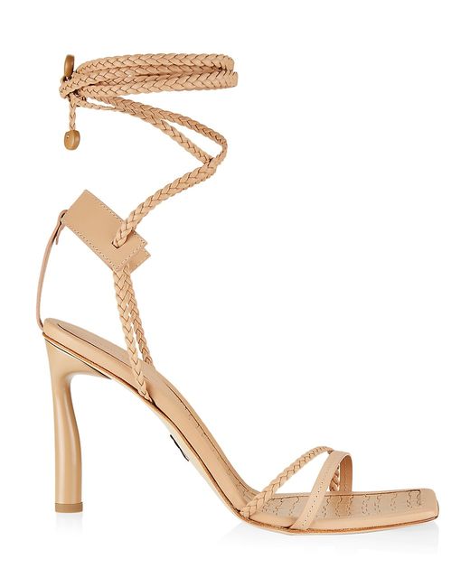 Paul Andrew Braided Leather Lace-Up Sandals
