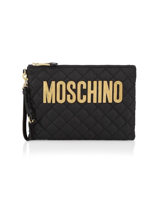 Moschino Logo Quilted Wristlet