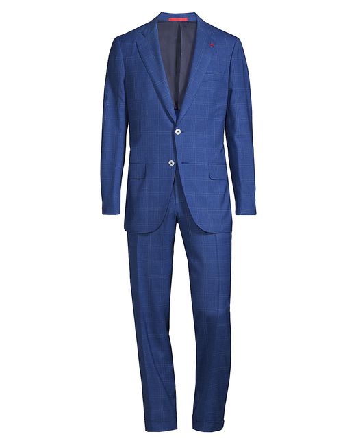 Isaia Plaid Wool-Blend Two-Button Classic-Fit Suit