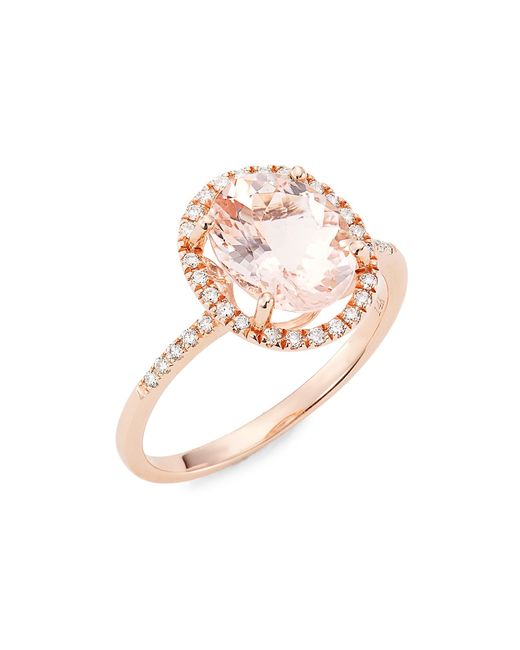 Saks Fifth Avenue Collection 14K Gold Morganite 0.21 TCW Diamond Ring