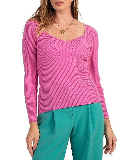 Trina Turk Shirley Rib-Knit Sweater