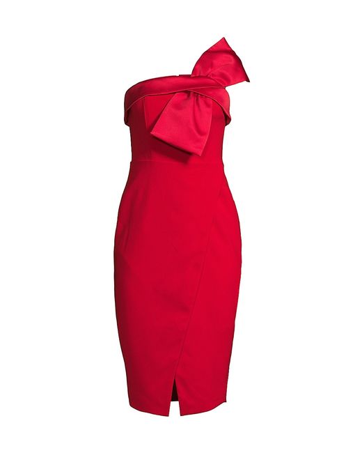 Lavish Alice Emily Bow-Embellished Wrap Midi-Dress