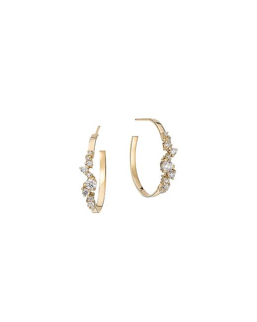Lana Jewelry 14K Gold Diamond Cluster Hoops