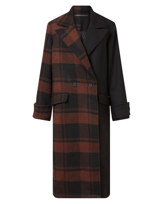 AllSaints Mabel Check Double Breasted Coat