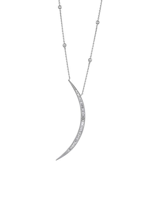 Bee Goddess Star Light Crescent 18K 1.17 TCW Diamond Pendant Necklace