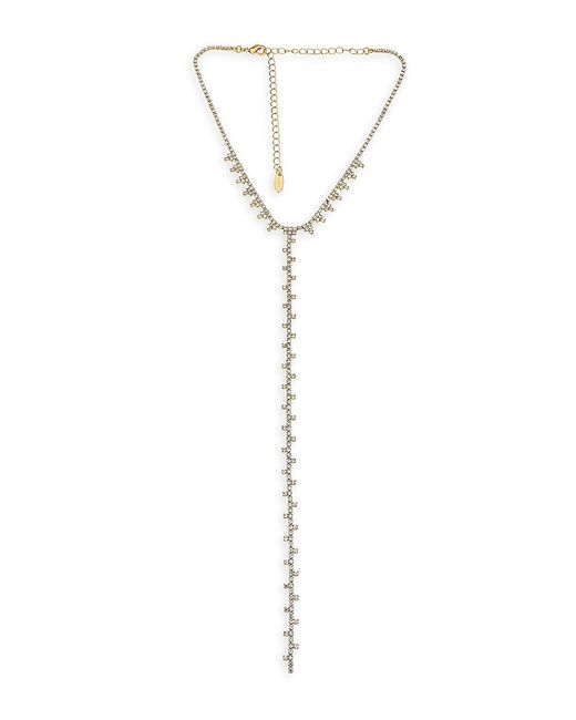 Ettika Deep Drop Crystal 18K--Plated Lariat Necklace