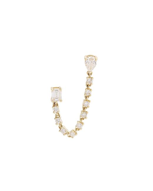 Saks Fifth Avenue 14K 0.15 TCW Diamond Single Chain Earring