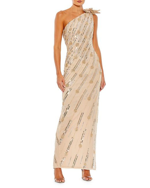 Mac Duggal Embellished One-Shoulder Column Gown
