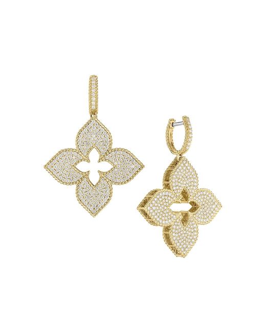 Roberto Coin Venetian Princess 18K Gold Diamond Drop Earrings