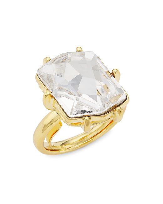 Kenneth Jay Lane 22K-Gold-Plated Crystal Ring