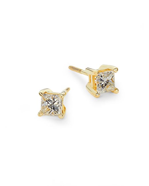 Saks Fifth Avenue 14K 0.6 TCW Princess-Cut Natural Diamond Stud Earrings
