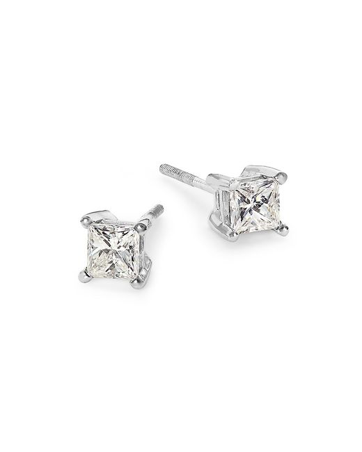 Saks Fifth Avenue 14K Gold 0.6 TCW Princess-Cut Natural Diamond Stud Earrings