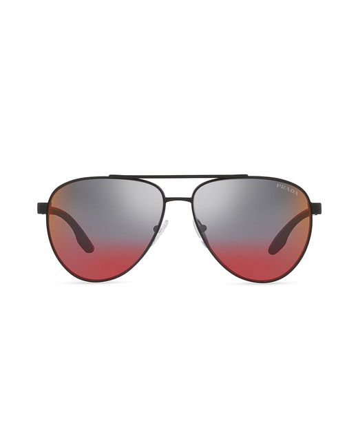 Prada Sport 61MM Linea Rossa Metal Sunglasses