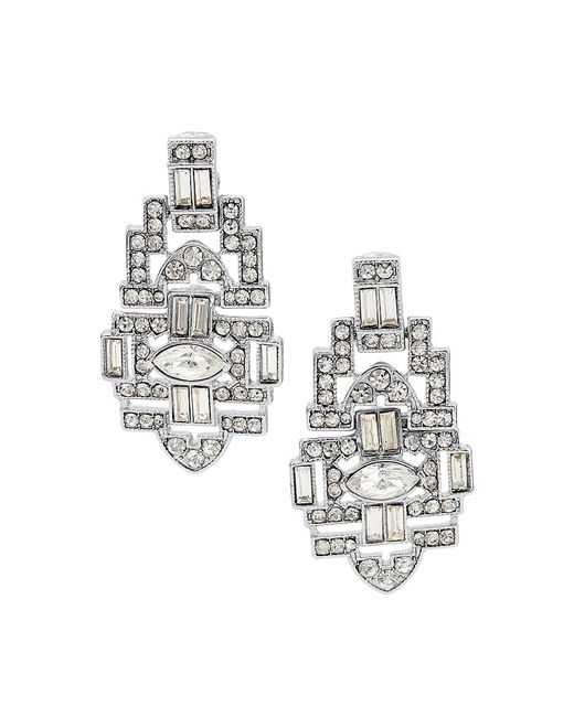 Kenneth Jay Lane Rhodium-Plated Glass Crystal Clip-on Earrings