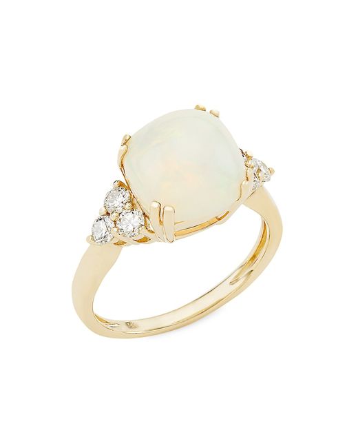Saks Fifth Avenue Collection 14K Yellow Opal 0.45 TCW Diamond Ring