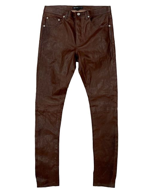 Purple Brand Leather Slim-Fit Pants