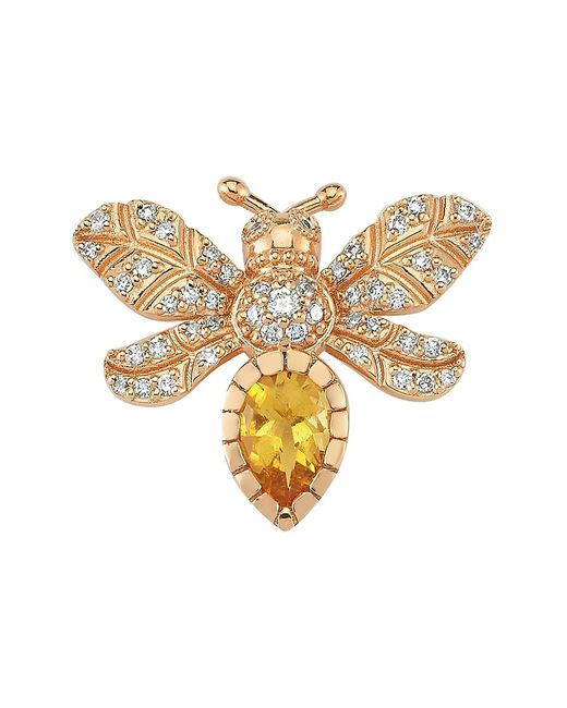 Bee Goddess Honey Bee 14K Diamond Citrine Single Earring