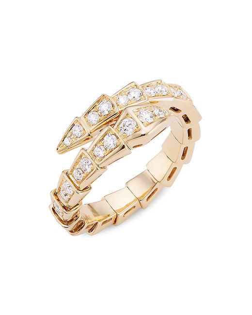 Bvlgari Serpenti Viper 18K Yellow Diamond Wrap Ring