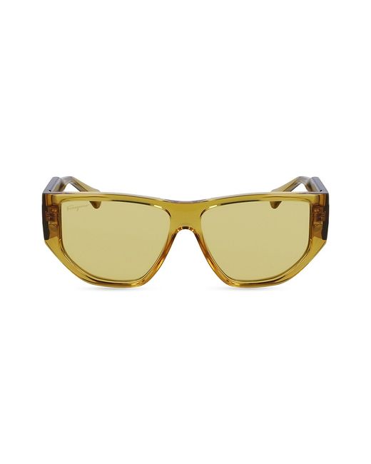 Salvatore Ferragamo Rainbow 56MM Modified Rectangular Plastic Sunglasses