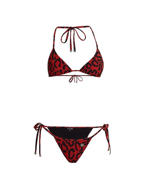 Dolce & Gabbana Leopard Triangle Bikini