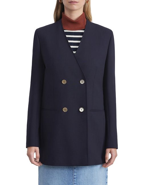 Lafayette 148 New York Collarless Double-Breasted Blazer
