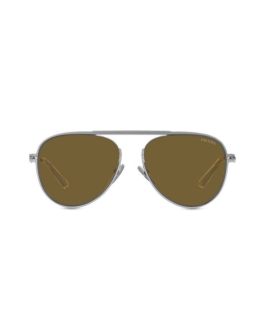 Prada 57MM Metal Pilot Sunglasses