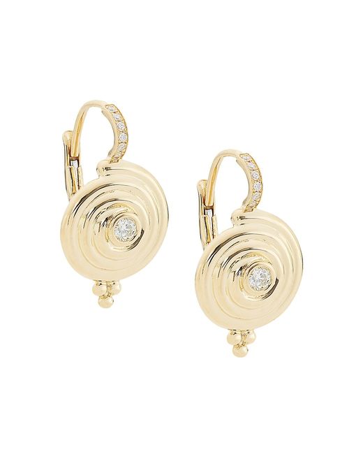 Temple St. Clair Classic 18K Gold Diamond Spiral Drop Earrings
