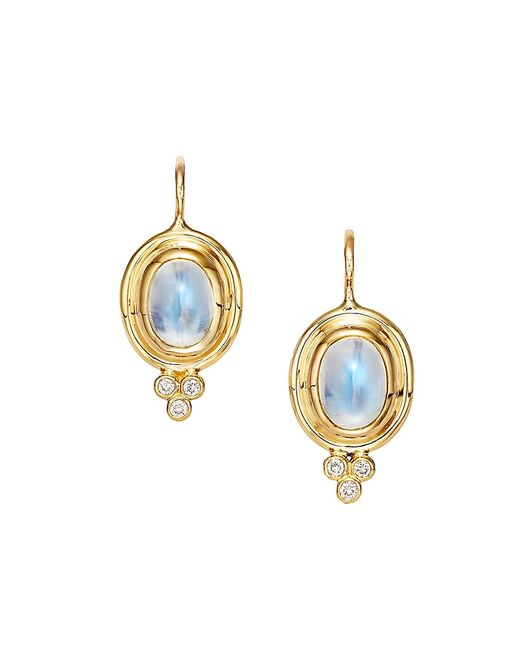 Temple St. Clair Royal Blue Moonstone Diamond 18K Drop Earrings