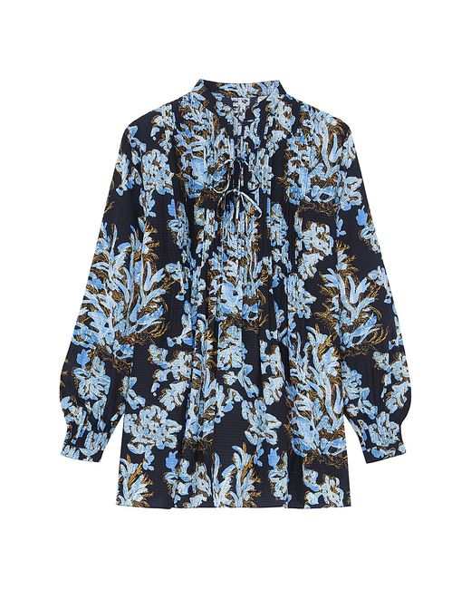Lafayette 148 New York Floral Pintuck Blouse
