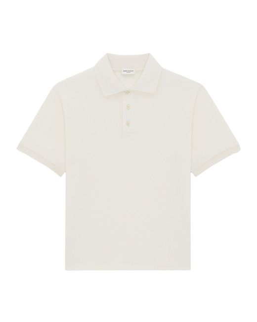 Saint Laurent Monogram Polo Shirt in Cotton Pique