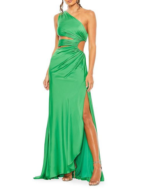 Mac Duggal One-Shoulder Cut-Out Gown