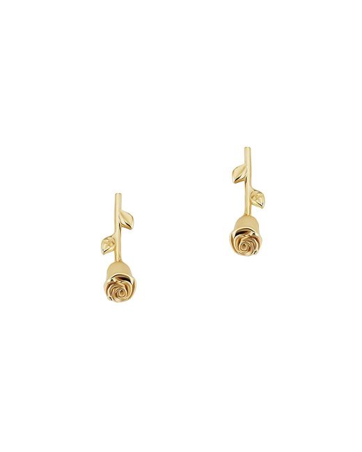 Oradina 14K Solid Gold Kiss From A Rose Studs